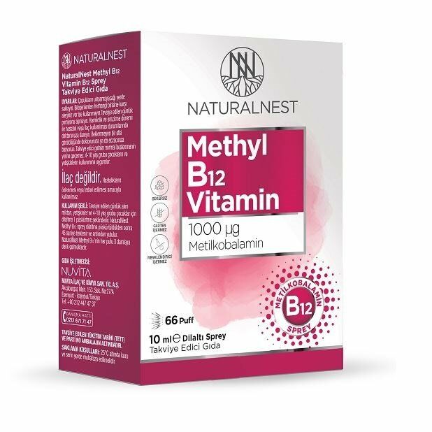 Naturalnest Methyl B12 Vitamin 1000 MCG 10 ML Damla Sprey