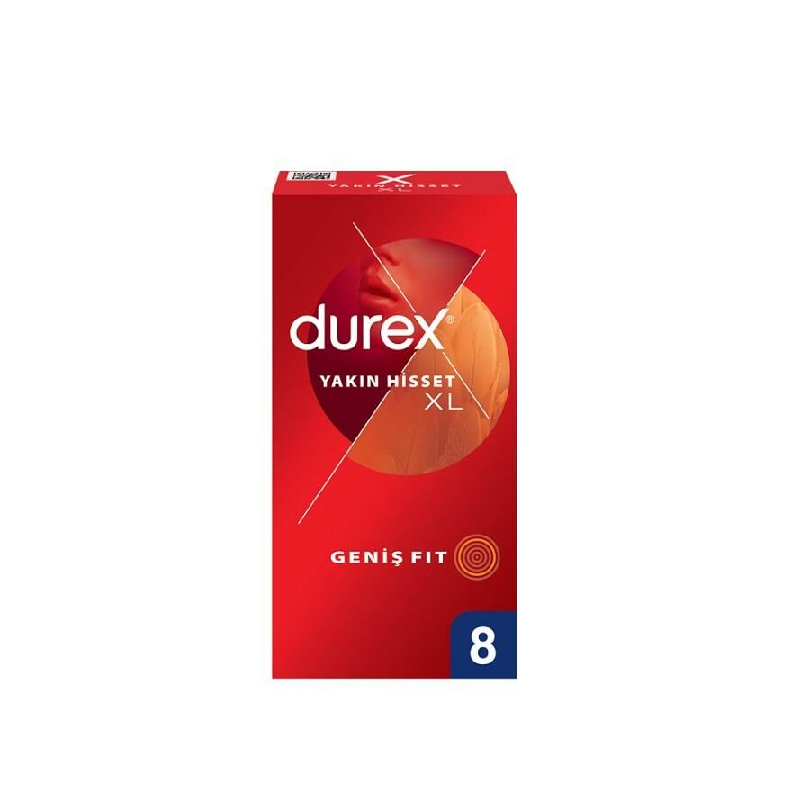 Durex Yakın Hisset Geniş Fit XL Prezervatif 8li