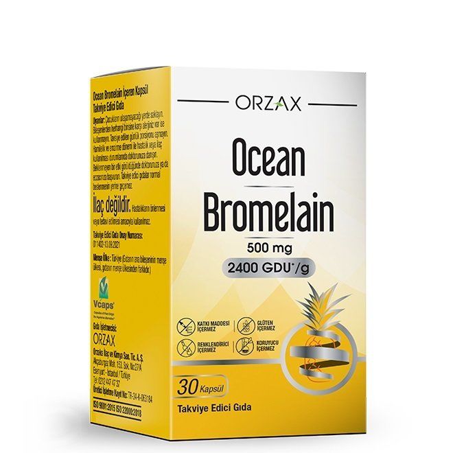 Ocean Bromelain 500 MG 2400 GDU/g 30 Kapsül