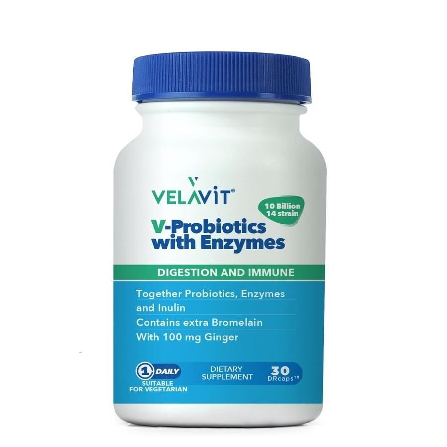 Velavit V-Probiotics with Enzymes 30 Kapsül