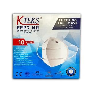 Kteks FFP2 NR Tekli Poşetli Telli Maske 10 Adet