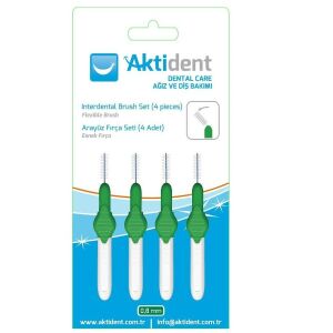 Aktident Arayüz Fırçası Yeşil 0.8mm 4 Adet