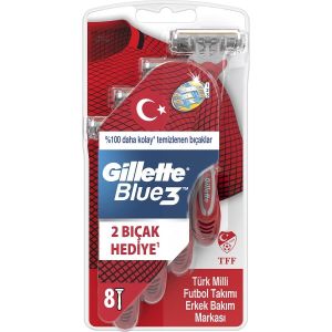 Gillette Blue3 Milli Takım Özel Seri Kullan At 8'li Tıraş Bıçağı