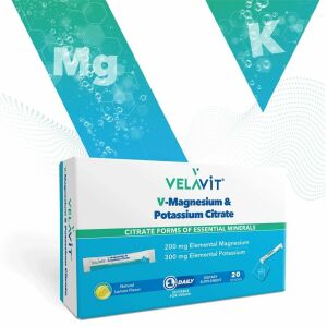 Velavit V-Magnesium Potassium-Citrate Magnezyum, Potasyum Sitrat İçeren Takviye Edici Gıda 20 Poşet