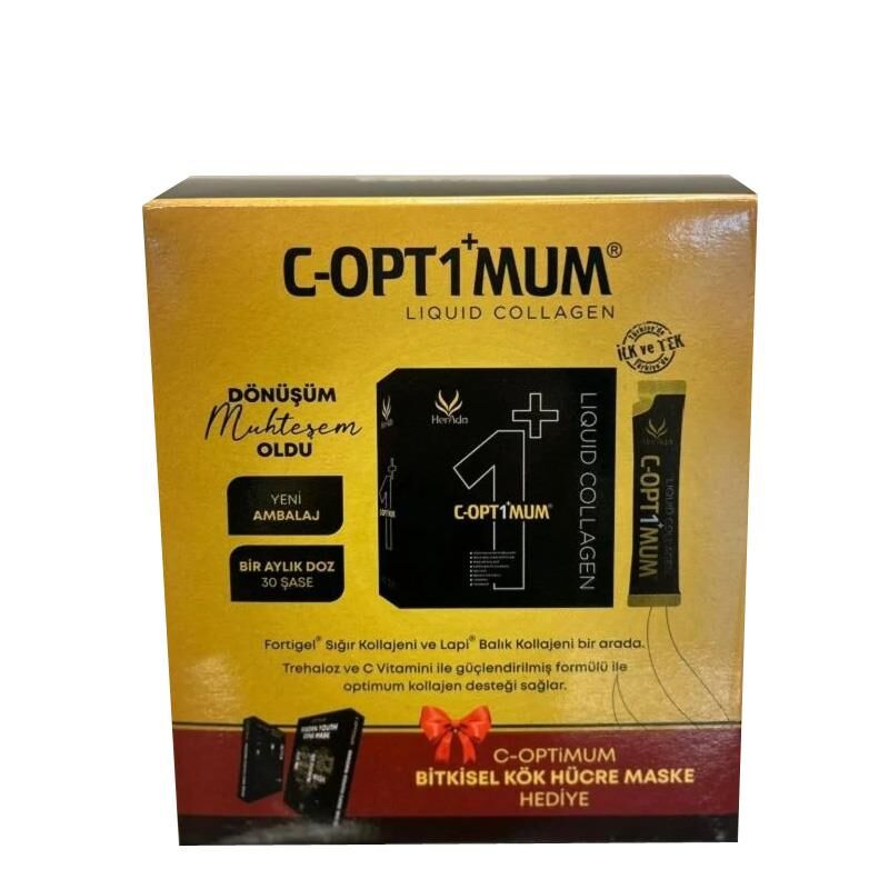 C Optimum Collagen 30 Saşe + C Optimum Bitkisel Kök Hücre Maske Hediye