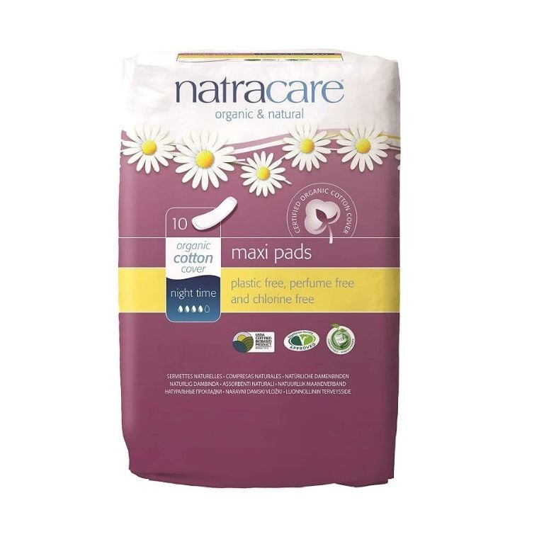 Natracare Organic Cotton Maxi Night Time Pads 10 Adet