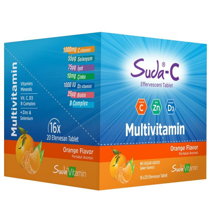 Suda C Multivitamin Orange 20 Efervesan Tablet