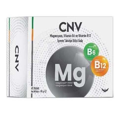 CNV Magnezyum Vitamin B6 ve Vitamin B12 60 Tablet