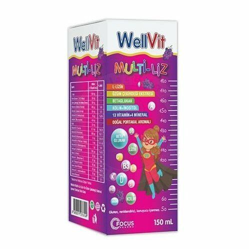 WellVit  Multi-Liz Lizin, Üzüm Çekirdeği içeren Sıvı 150 ml