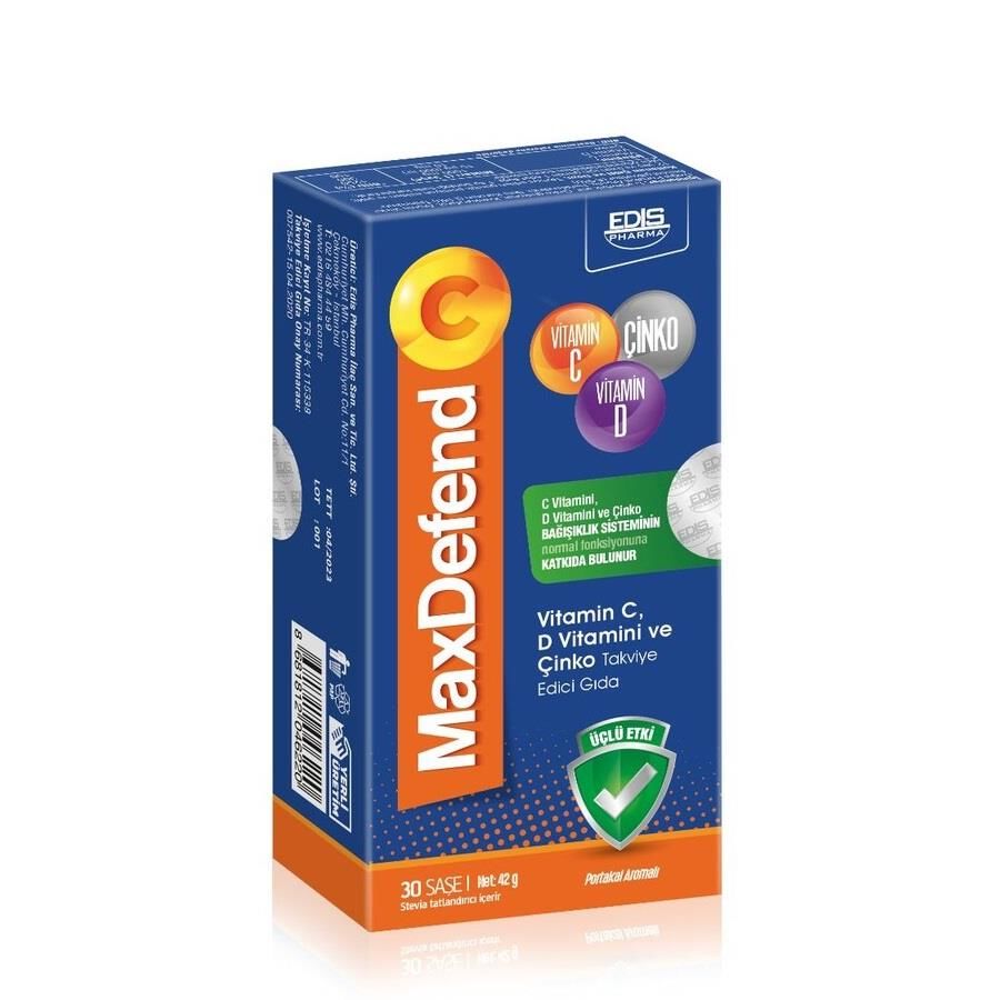 MaxDefend C Vitamin C, Vitamin D ve Çinko 30 Saşe