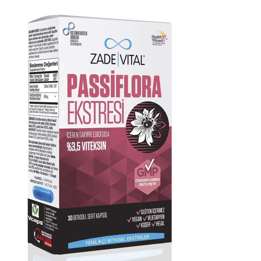 Zade Vital Passiflora 30 Bitkisel Kapsül