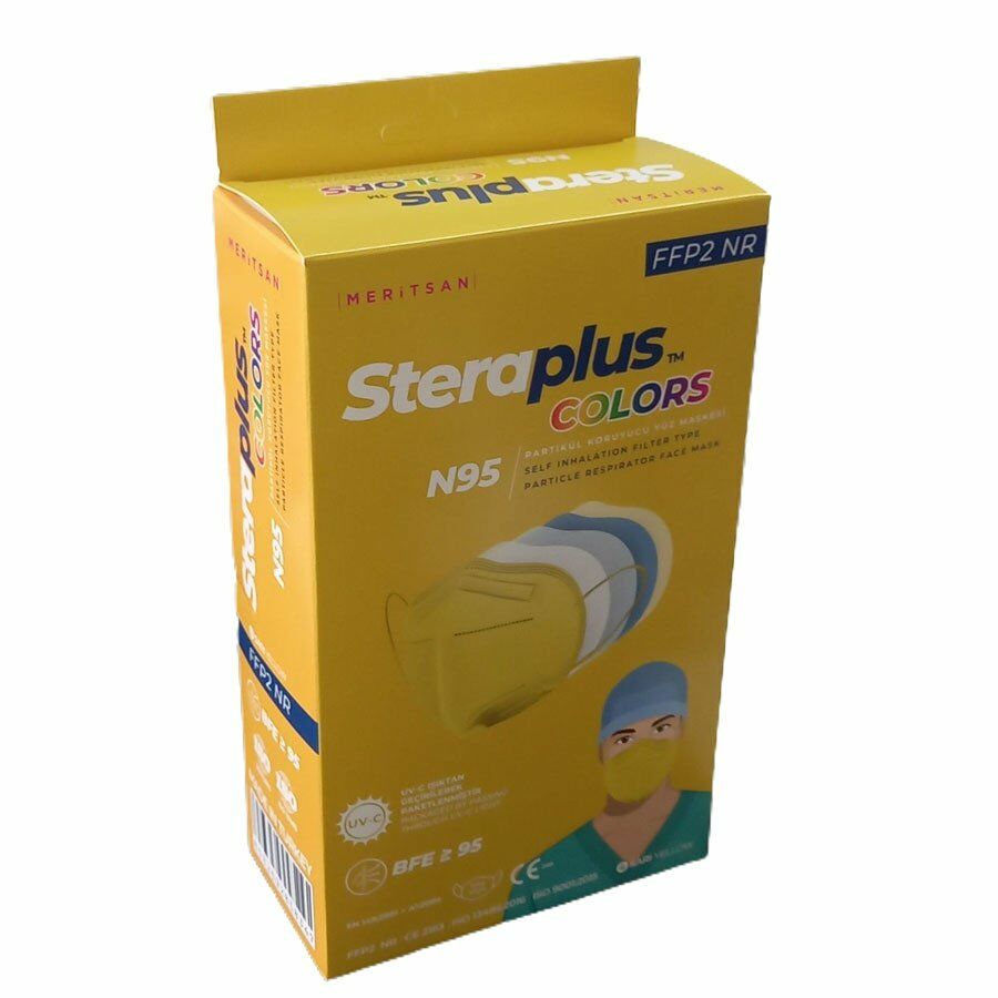 Steraplus Colors FFP2 5 Katmanlı Telli N95 Maske 10'lu - SARI