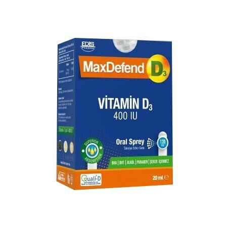 MaxDefend Vitamin D3 400IU Oral Sprey 20ml