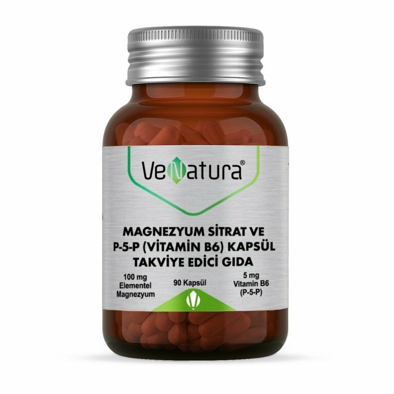 Venatura Magnezyum Sitrat P-5-P Vitamin B6 90 Kapsül