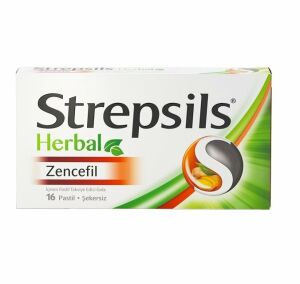 Strepsils Herbal Zencefil Pastil 16 lık Şekersiz