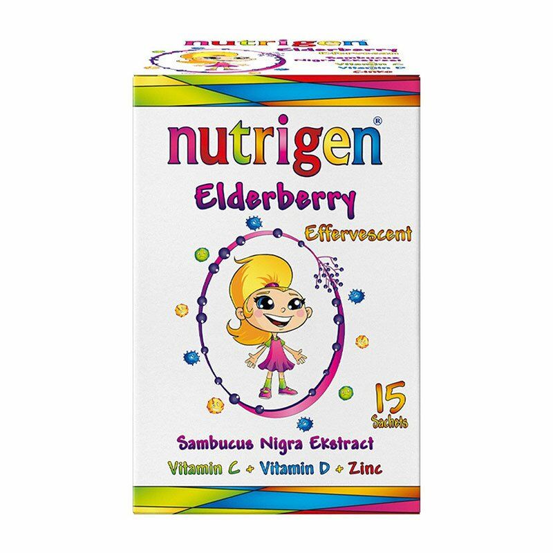Nutrigen ElderBerry Sambucus Nigra (Kara Mürver), Vitamin C, Vitamin D, Çinko 15 Saşe