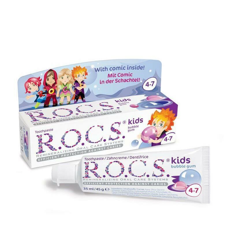 ROCS Kids 4-7 Yaş Diş Macunu - Balonlu Sakız Tadında 35ml