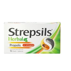 Strepsils Herbal Propolis Pastil 16 lık Şekersiz