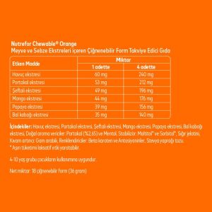 Nutrefor Chewable Orange 18 Çiğneme Tableti