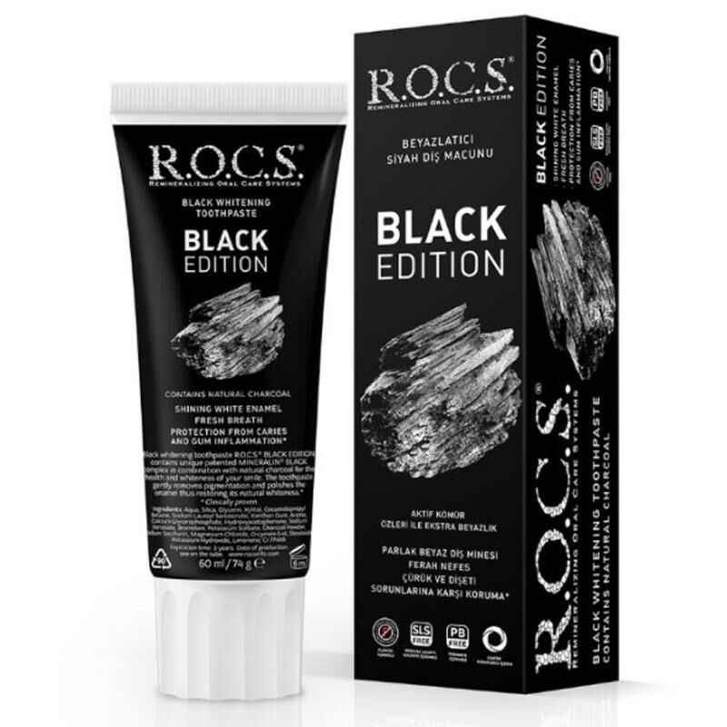 Rocs Black Edition Beyazlatıcı Siyah Diş Macunu 60ml