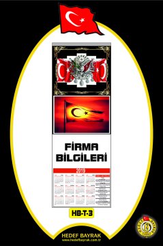 20x35 DUVAR TAKVİMİ TÜRK BAYRAKLI