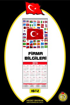 20x35 DUVAR TAKVİMİ TÜRK BAYRAKLI