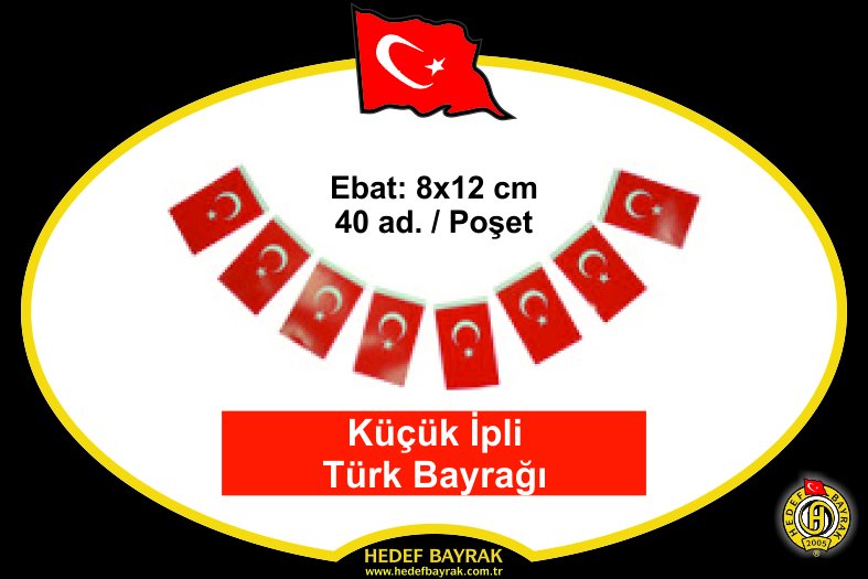 8x12 Küçük İpli Türk Bayrağı