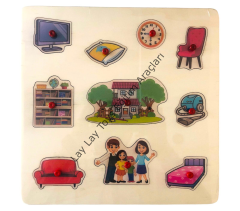 Evimiz Puzzle Kulplu (33*33 cm)