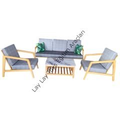 Lobi Koltuk Takımı Ahşap (4 Parça)