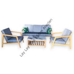 Lobi Koltuk Takımı Ahşap (4 Parça)