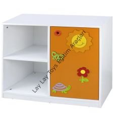 Figürlü Çocuk Dolabı 1 Kapak 2 Bölmeli
