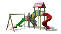 Ahşap Oyun Parkı (3 kuleli)