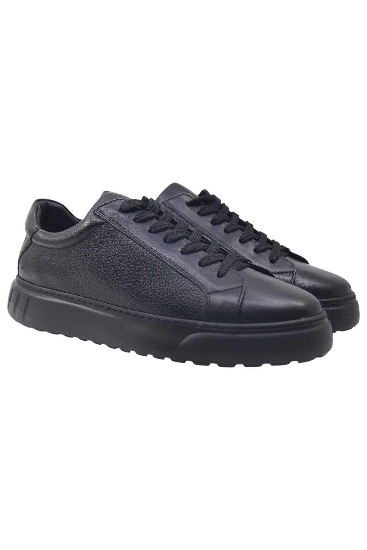Deri-G Siyah Hakiki Deri Bağcıklı Erkek Sneaker 242-4213SY