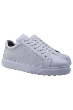 Deri-G Beyaz Hakiki Deri Bağcıklı Erkek Sneaker 242-4213BY