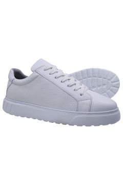 Deri-G Beyaz Hakiki Deri Bağcıklı Erkek Sneaker 242-4213BY