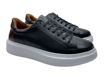 DERİ-G 242 SİYAH ERKEK SNEAKERS