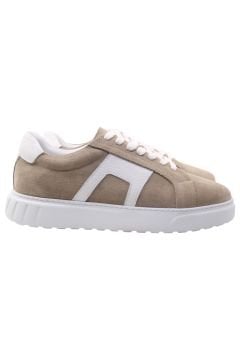 DERİ-G BEJ SÜET HAKİKİ DERİ BEYAZ DETAYLI SNEAKERS C32BJB4213