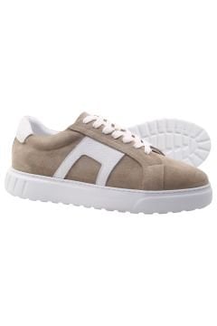 DERİ-G BEJ SÜET HAKİKİ DERİ BEYAZ DETAYLI SNEAKERS C32BJB4213