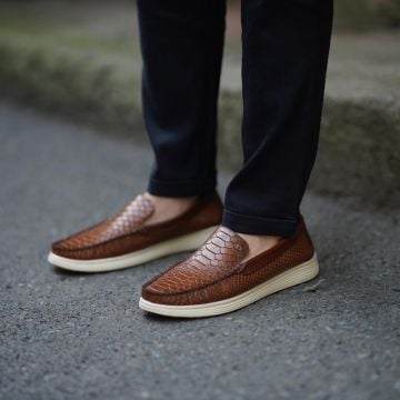 Deri-G Taba Yılan Loafer 443TBY