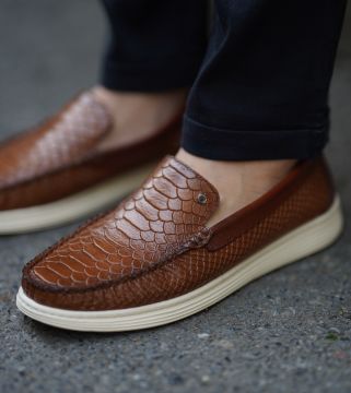 Deri-G Taba Yılan Loafer 443TBY