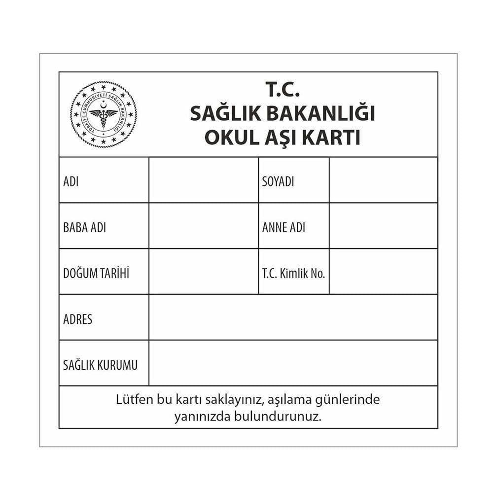 Okul Aşı Kartı