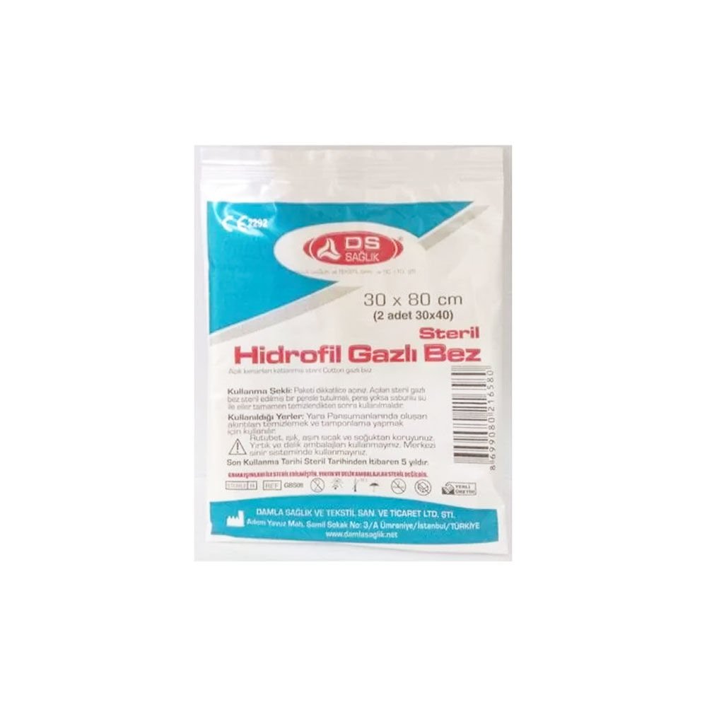 Vello Hidrofil Steril Gazlı Bez 30cm*80cm