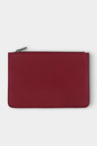 Kırmızı Küçük Boy Deri Clutch Çanta