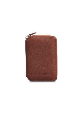 Taba Gerçek Deri Fermuarlı Mini Cüzdan - Guard