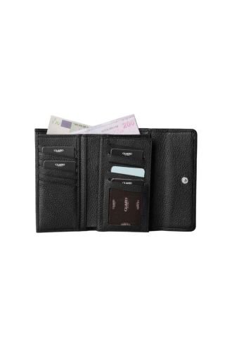 Guard Siyah Çıt Çıtlı Hakiki Deri Bayan Cüzdanı