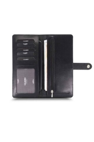 Guard Large Croco Siyah Kart ve Para Slotlu Deri Telefon Cüzdanı