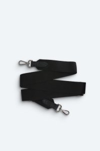 Yol Baskılı Askılı Siyah Deri Clutch Çanta