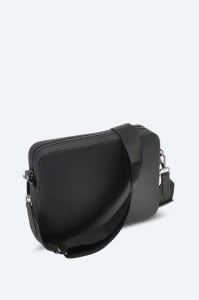 Mat Siyah Askılı Deri Clutch Çanta