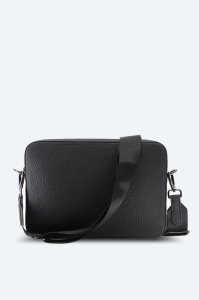 Mat Siyah Askılı Deri Clutch Çanta