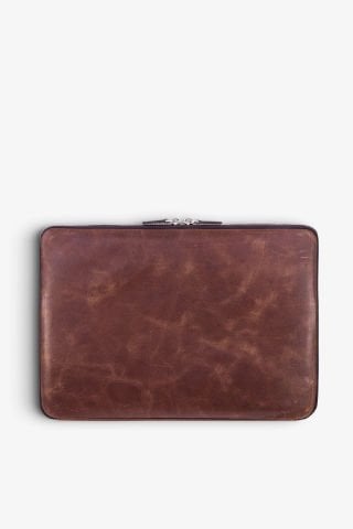 Vintage Kahverengi Hakiki Deri  MacBook Çantası